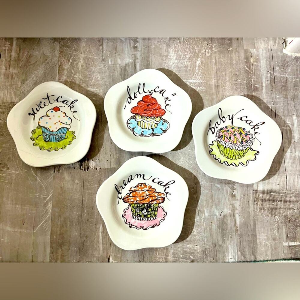 Rosanna cupcake dessert plates, set of 4